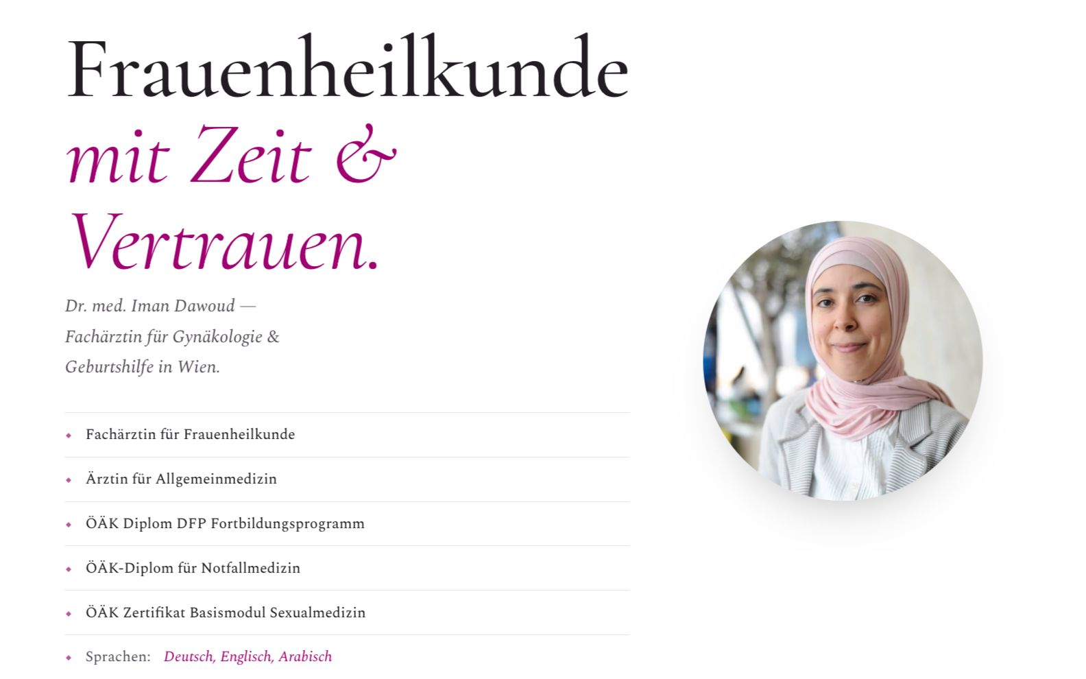Dr. Iman Dawoud — Frauenärztin Wien