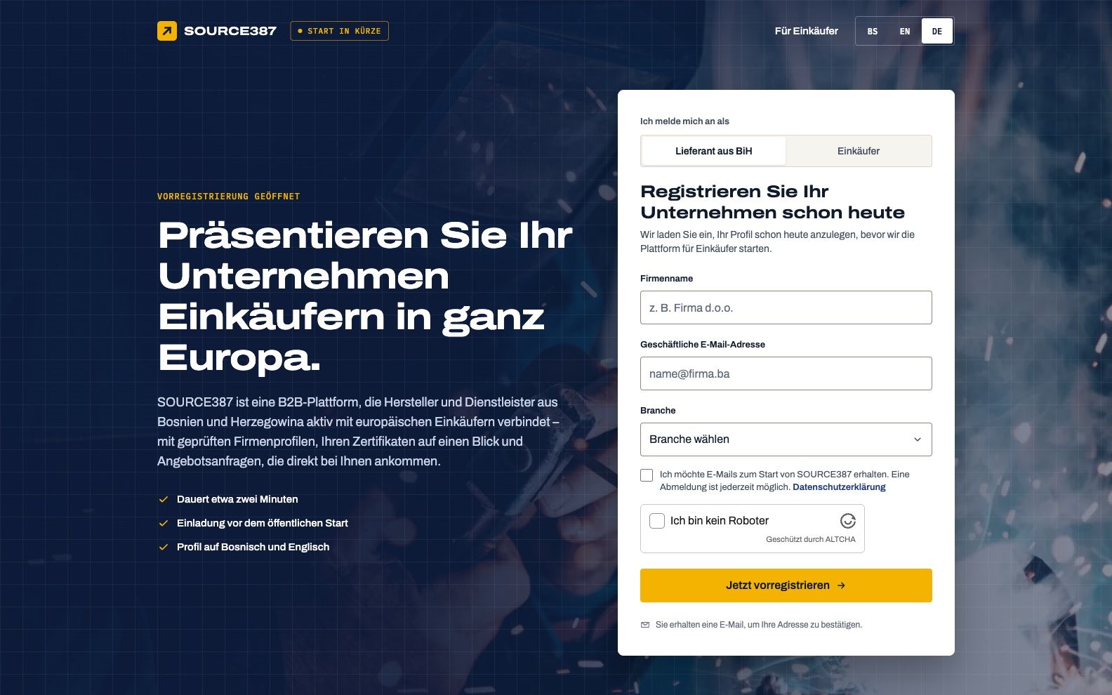 SOURCE387 — B2B-Plattform für Bosnien und Herzegowina